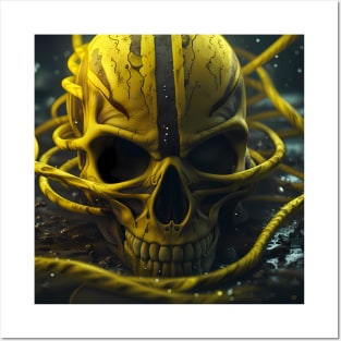 Yellow Alien Skull Posters and Art